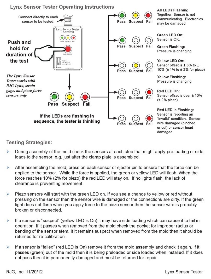 RJG Lynx Sensor Tester operating instructions RJG Lynx Sensor Tester operating instructions