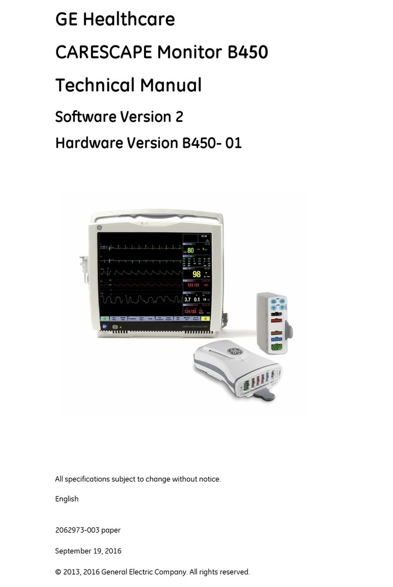 GE HEALTHCARE CARESCAPE Monitor B450 Technical manual GE HEALTHCARE CARESCAPE Monitor B450 Technical manual
