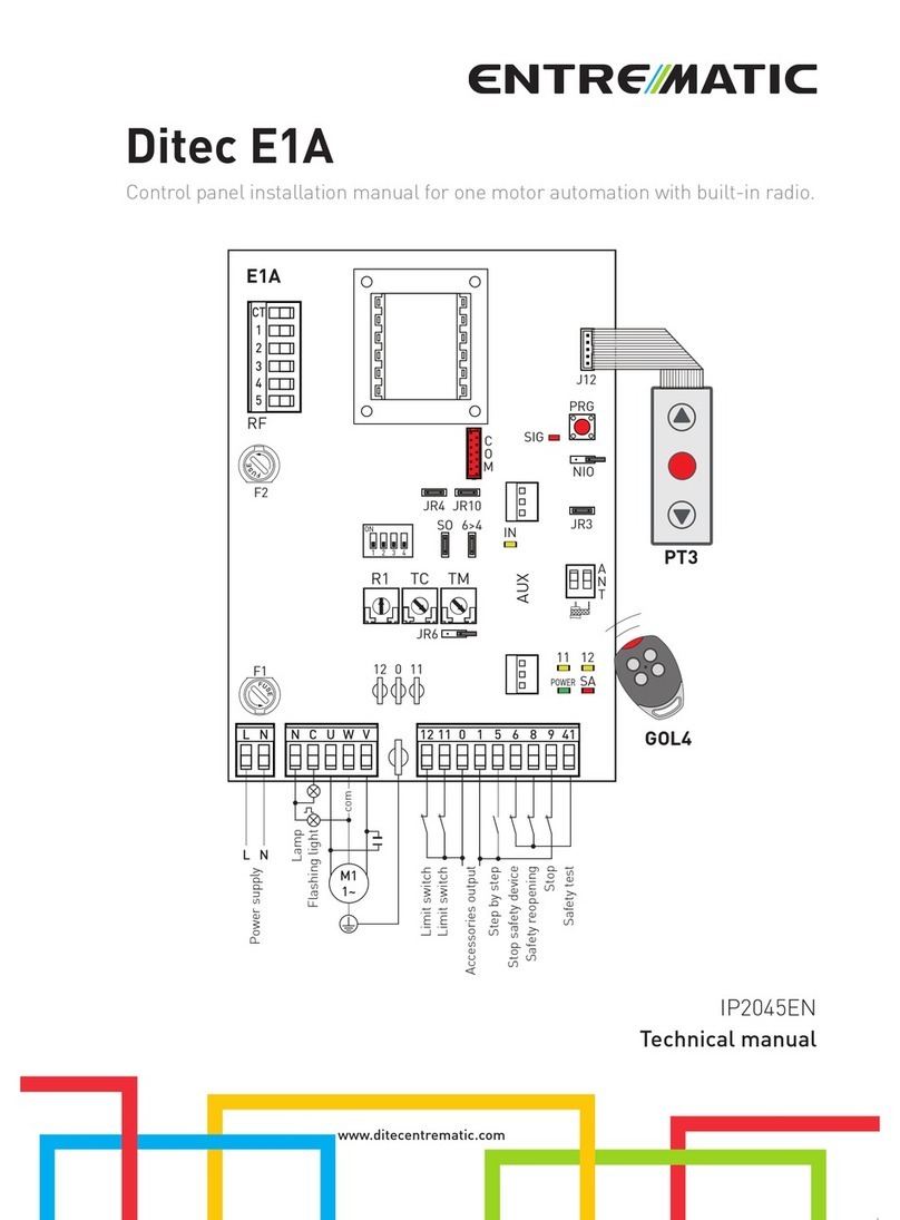 Entrematic Ditec E1A Technical manual
