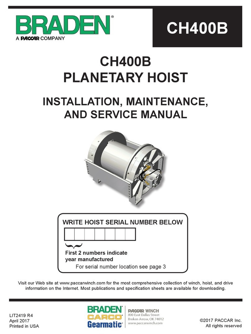 BRADEN CH400B Installation maintenance and service manual