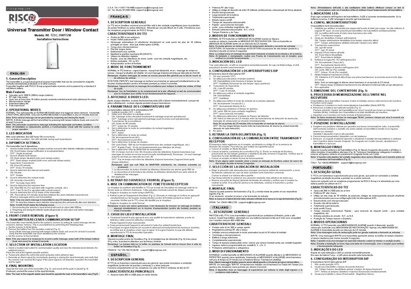 Risco WL T72C User manual