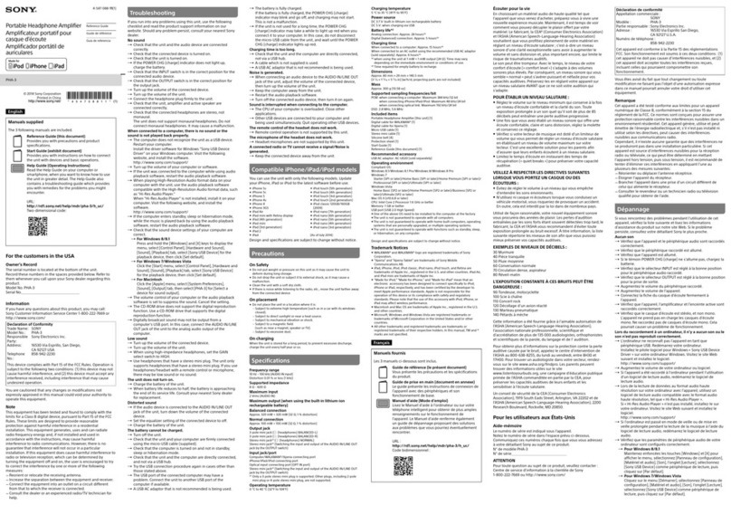 Sony PHA-3 reference guide