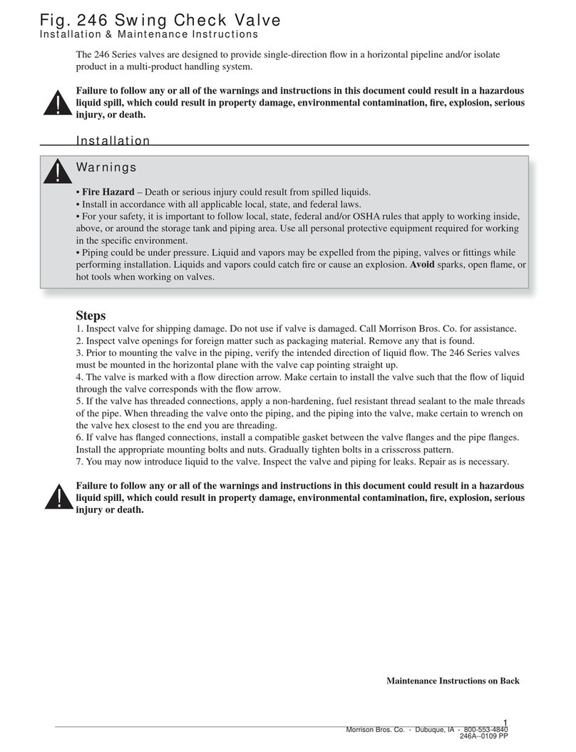 Morrison Bros. co. 246 Series Installation & maintenance instructions