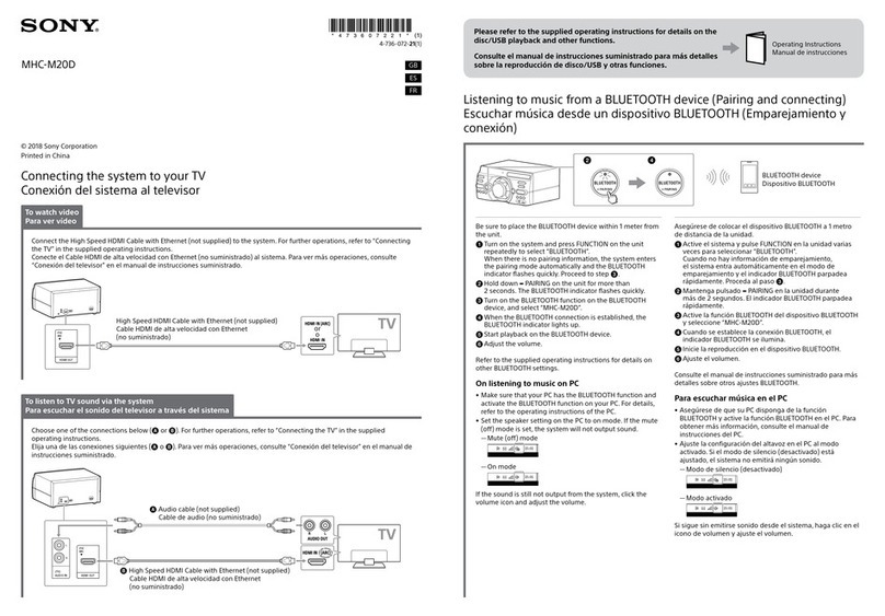 Sony MHC-M20D Quick start guide