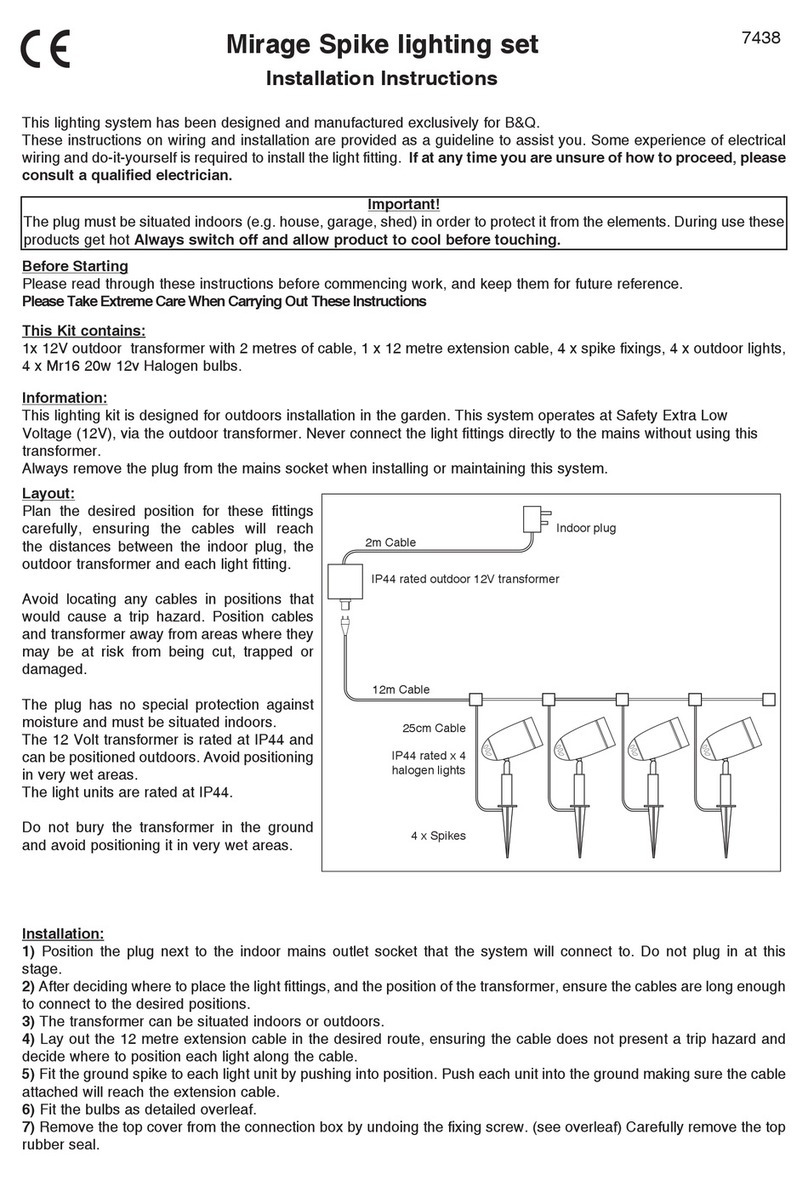 Poole Lighting Mirage installation instructions