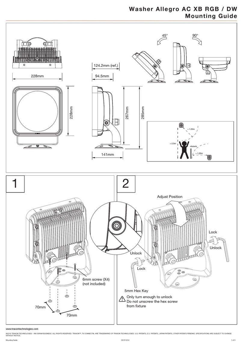 TRAXTON Washer Allegro AC XB RGB / DW Installation instructions manual