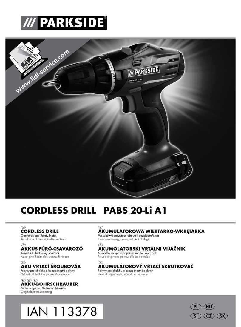 Parkside PABS 20-Li A1 User manual