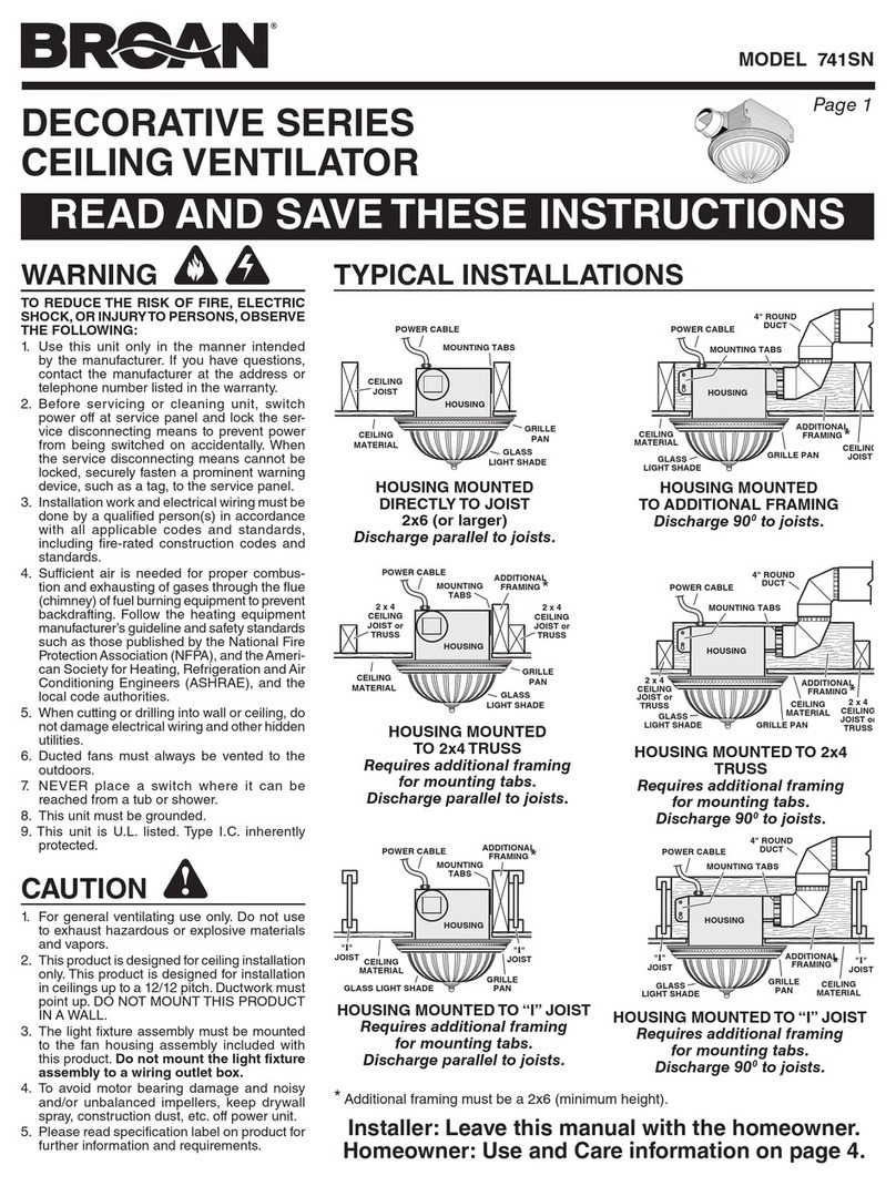 Broan 741SN User manual