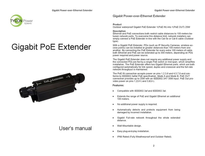 Tycon Power Systems Gigabit PoE Extender user manual