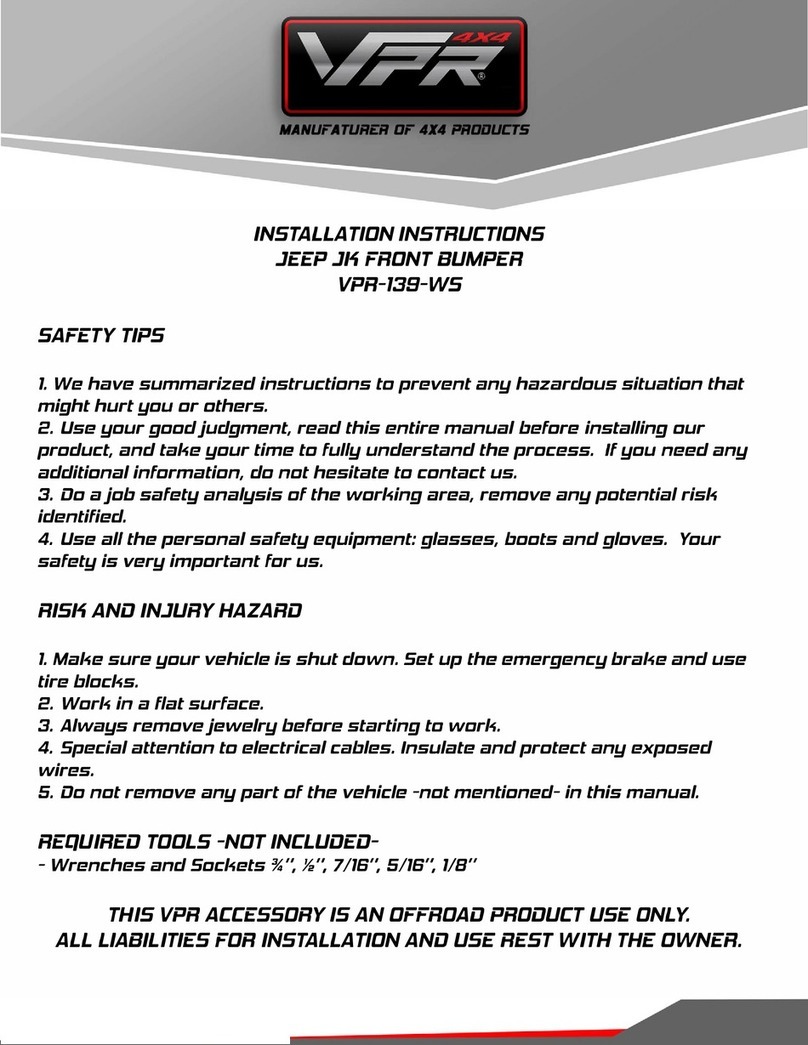 VPR 4X4 VPR-138-WS installation instructions