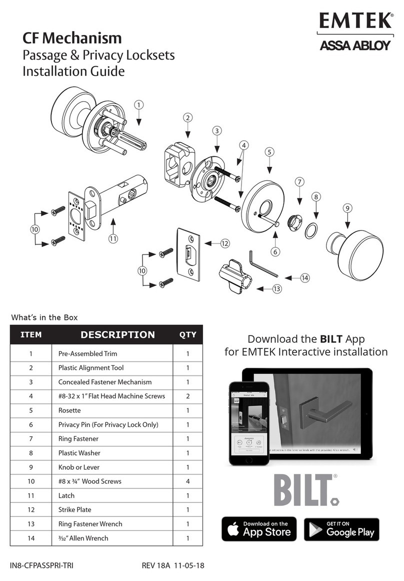 Emtek CF Mechanism installation guide