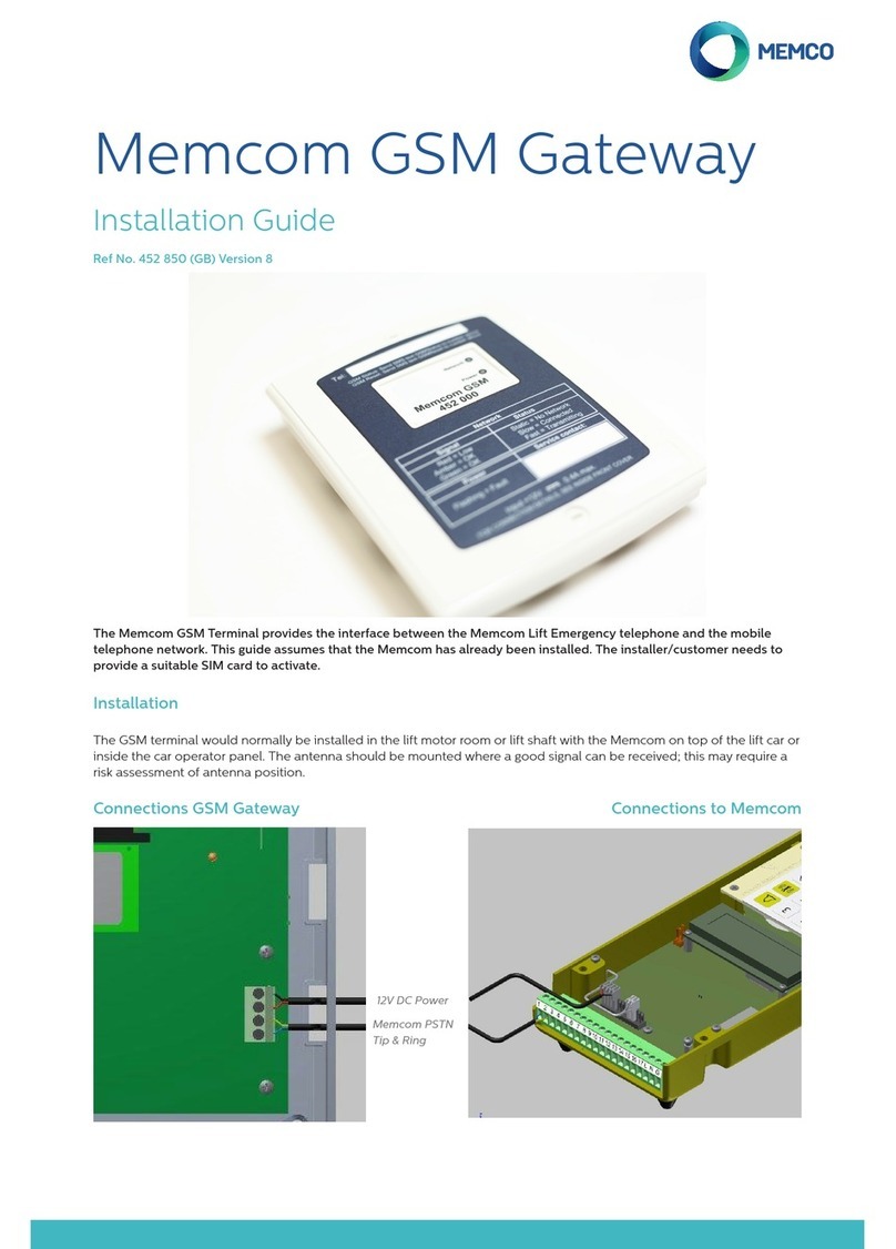 Memco Memcom GSM 452 850 installation guide