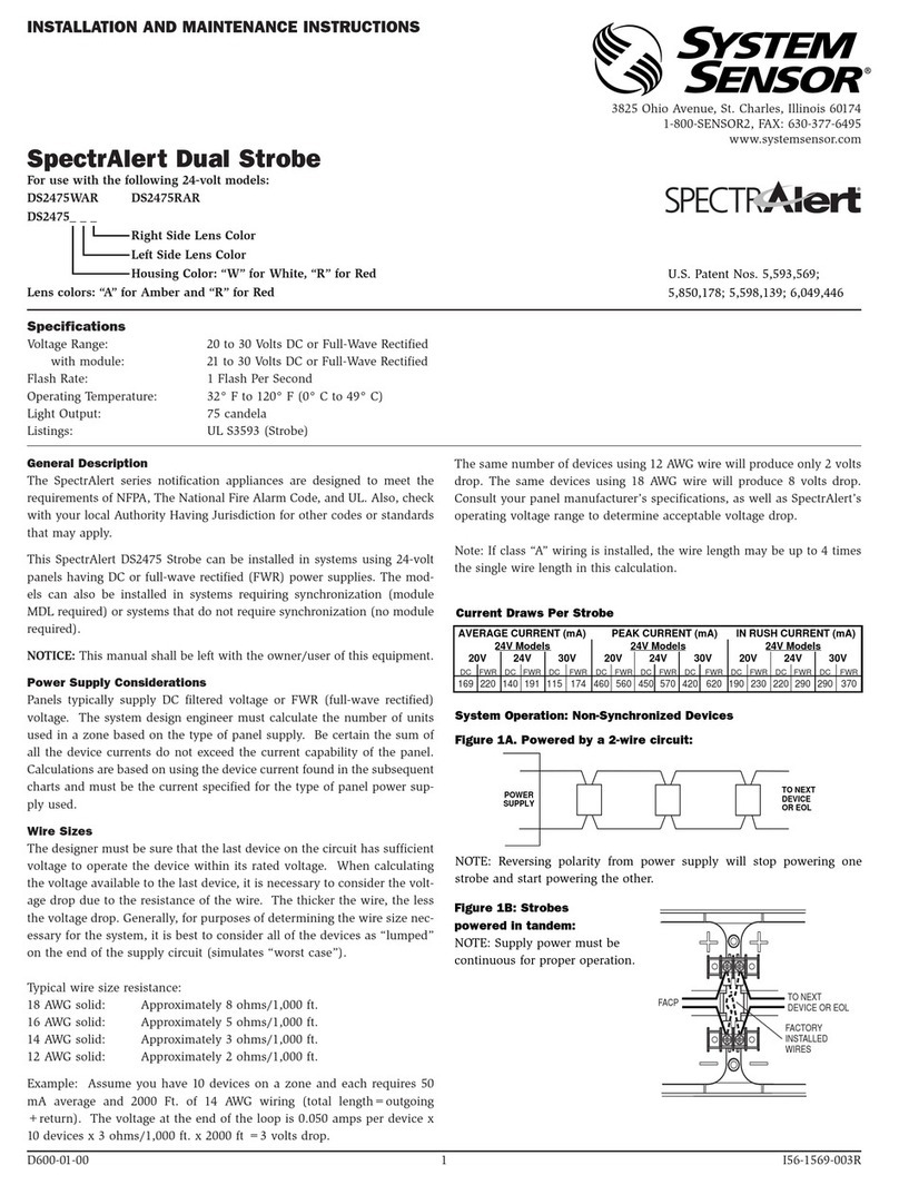 System Sensor SpectrAlert DS2475WAR User manual