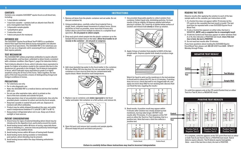 SUCCEED Equine Fecal Blood Test FBT use instructions