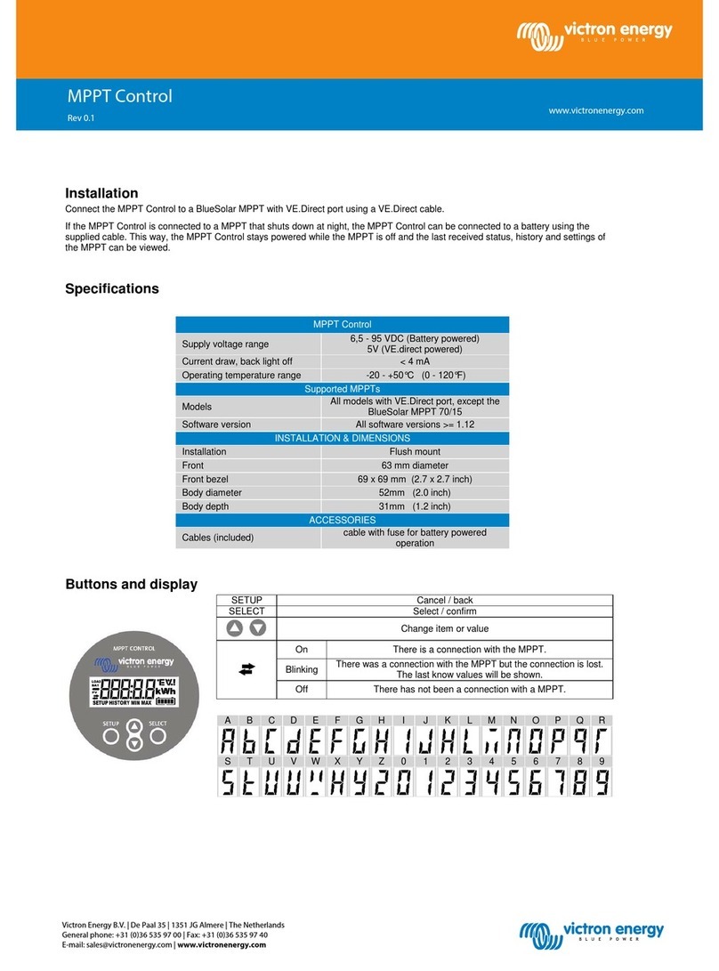 Victron energy MPPT Control User manual