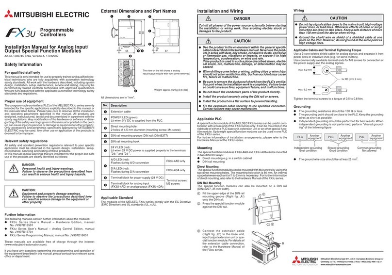 Mitsubishi Electric FX3U-4AD User manual