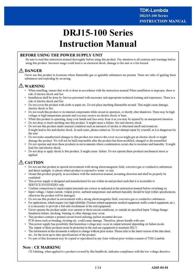 TDK-Lambda DRJ15 User manual