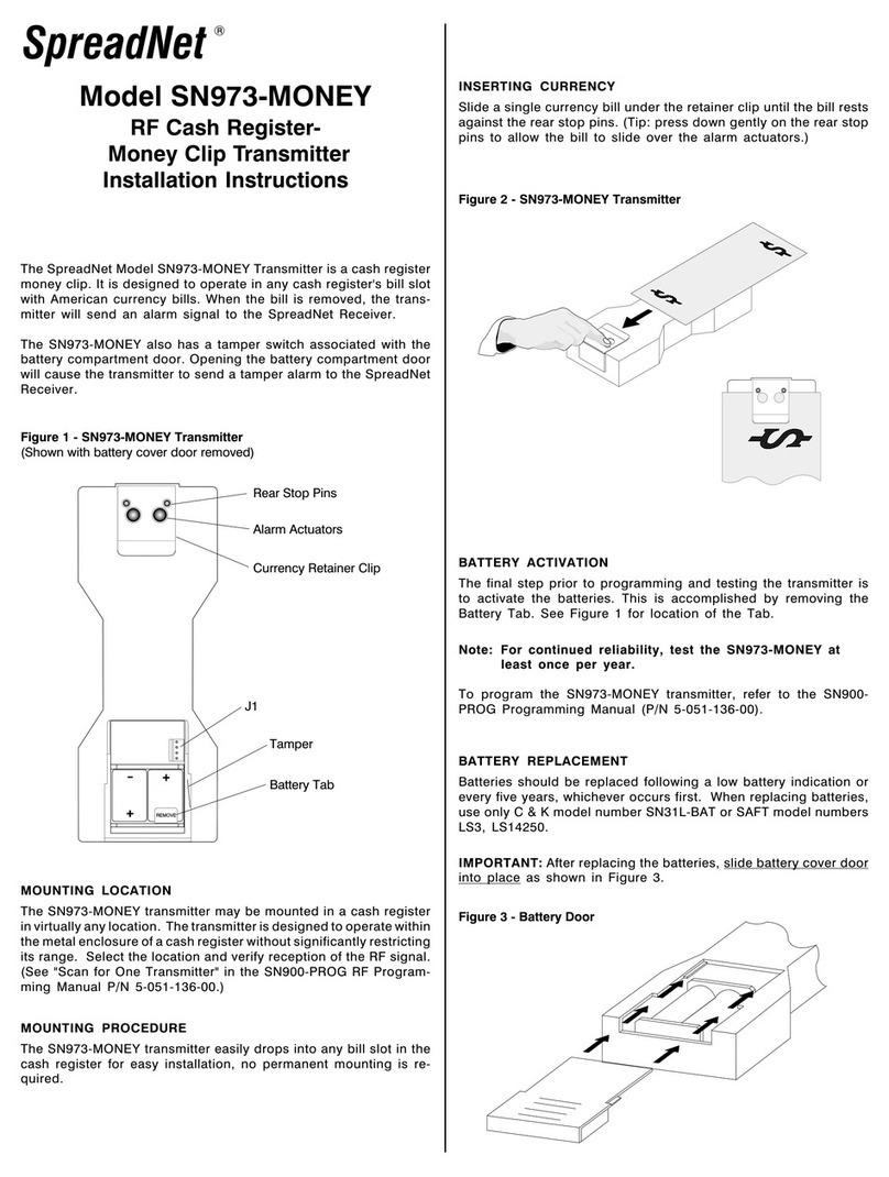 SpreadNet SN973-MONEY installation instructions