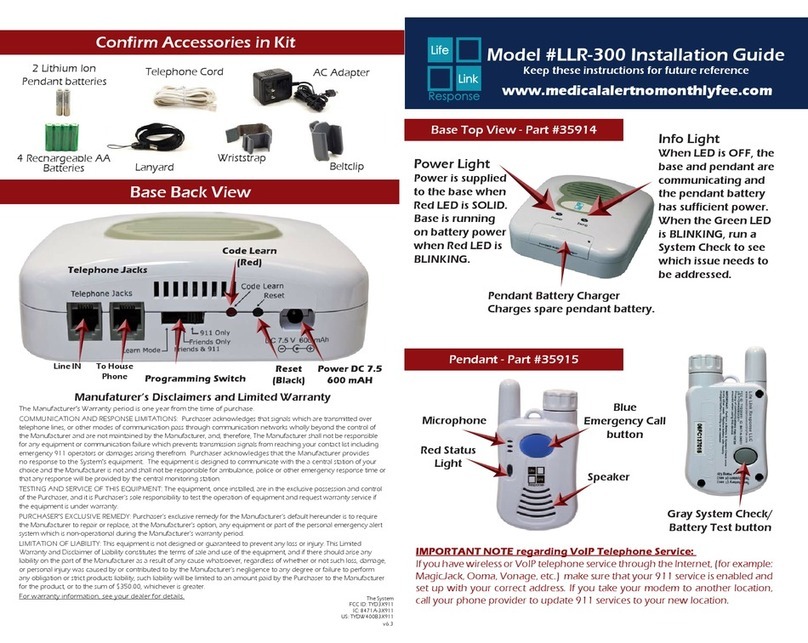 Life Link Response LLR-300 installation guide