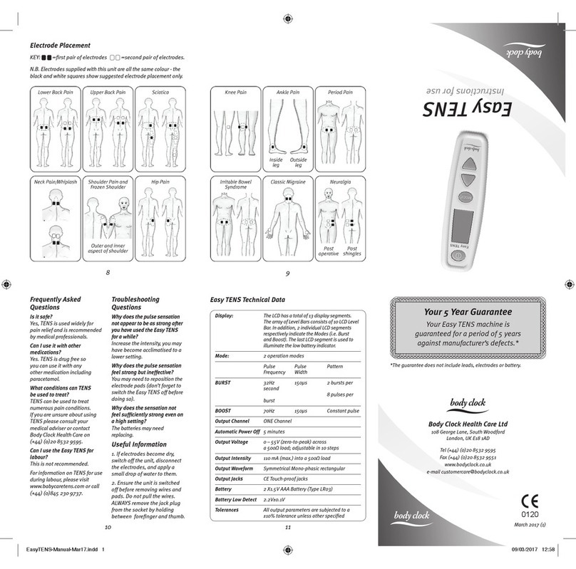 Body Clock Easy TENS Instructions for use
