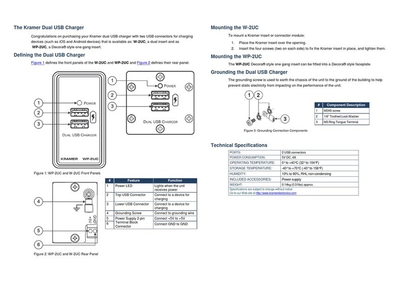 Kramer W-2UC installation instructions