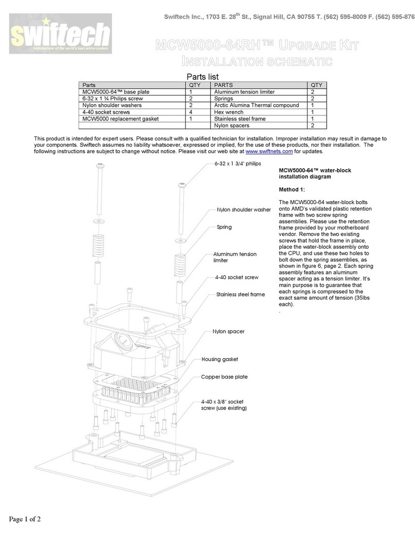 swiftech MCW5000-64RH User manual