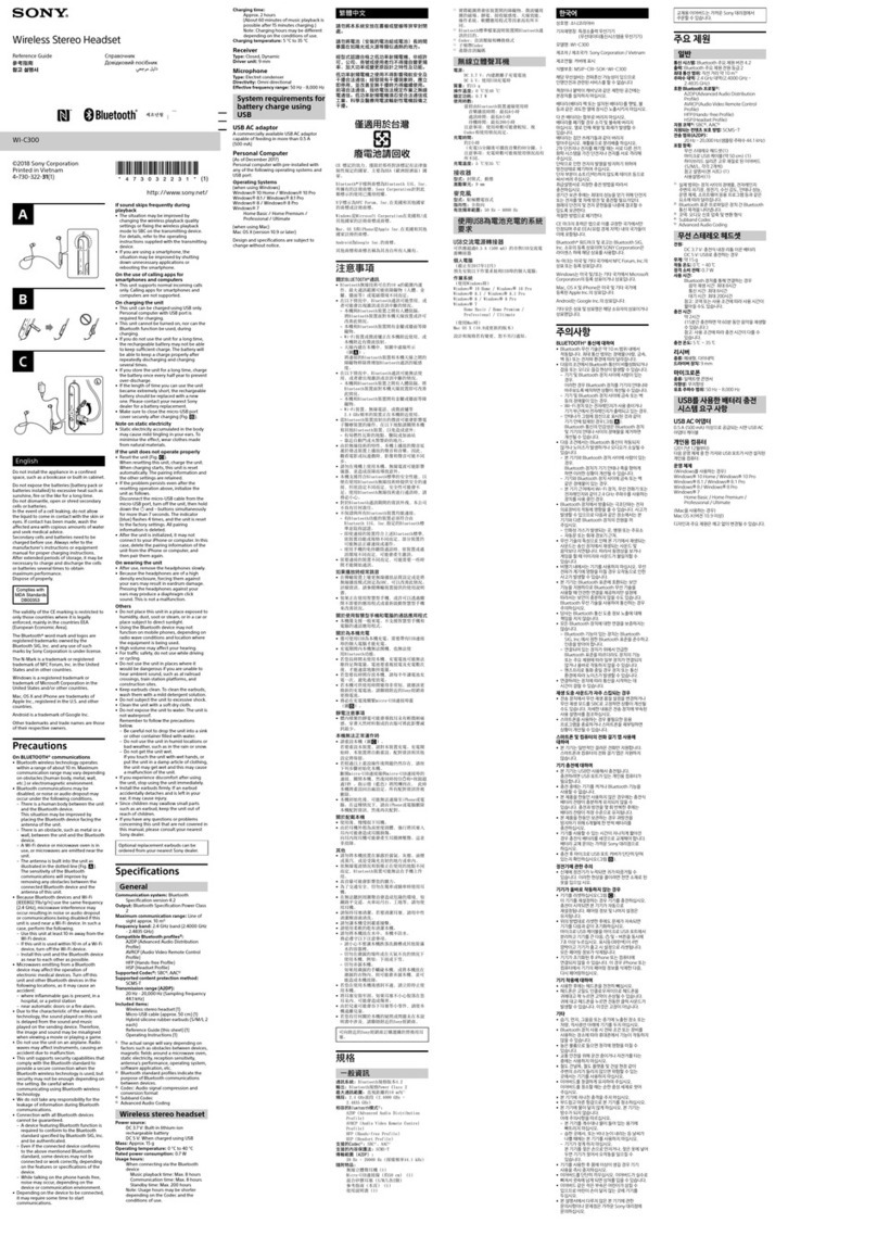 Sony WI-C300 reference guide