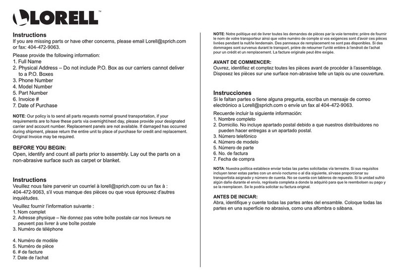 Lorell 60603 User manual