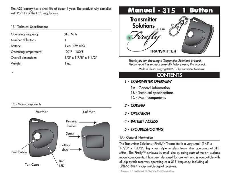 Transmitter Solutions Firefly 315 manual