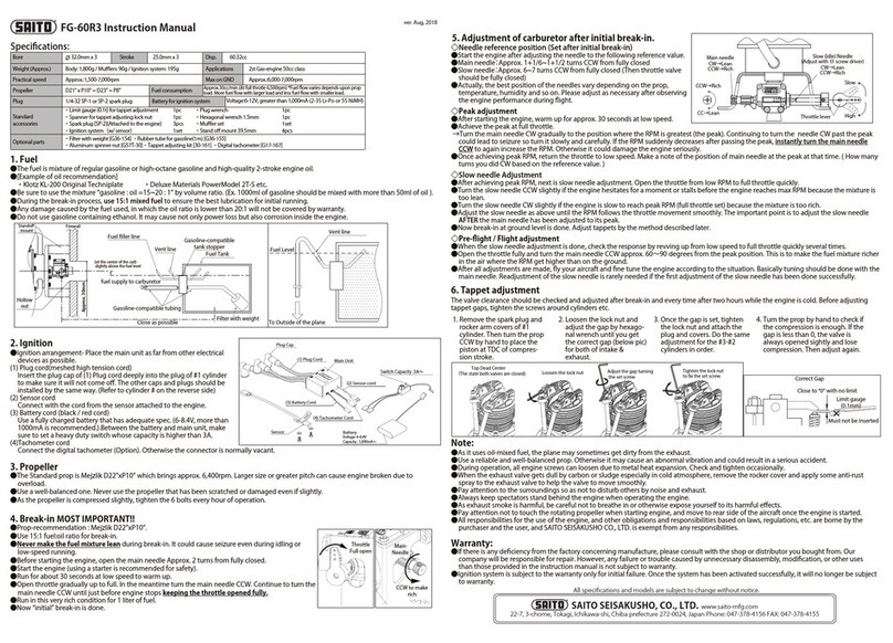 Saito FG-60R3 User manual