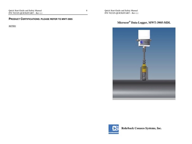 ROHRBACK COSASCO SYSTEMS Microcor MWT-3905-MDL User manual