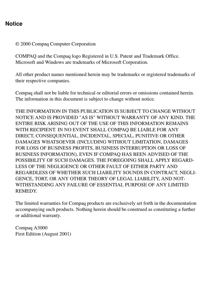 Compaq A3000 User manual