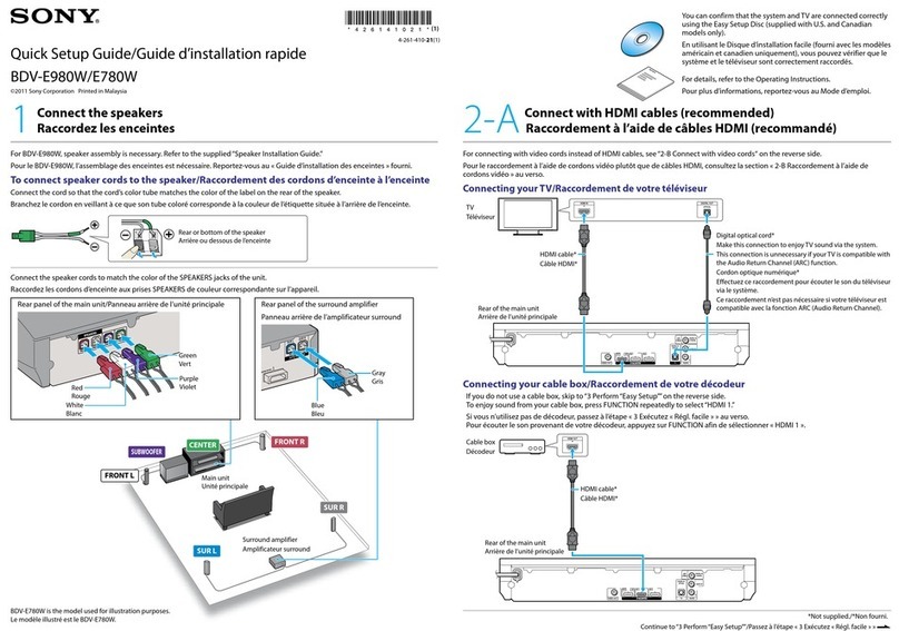 Sony BDV-E980W User manual