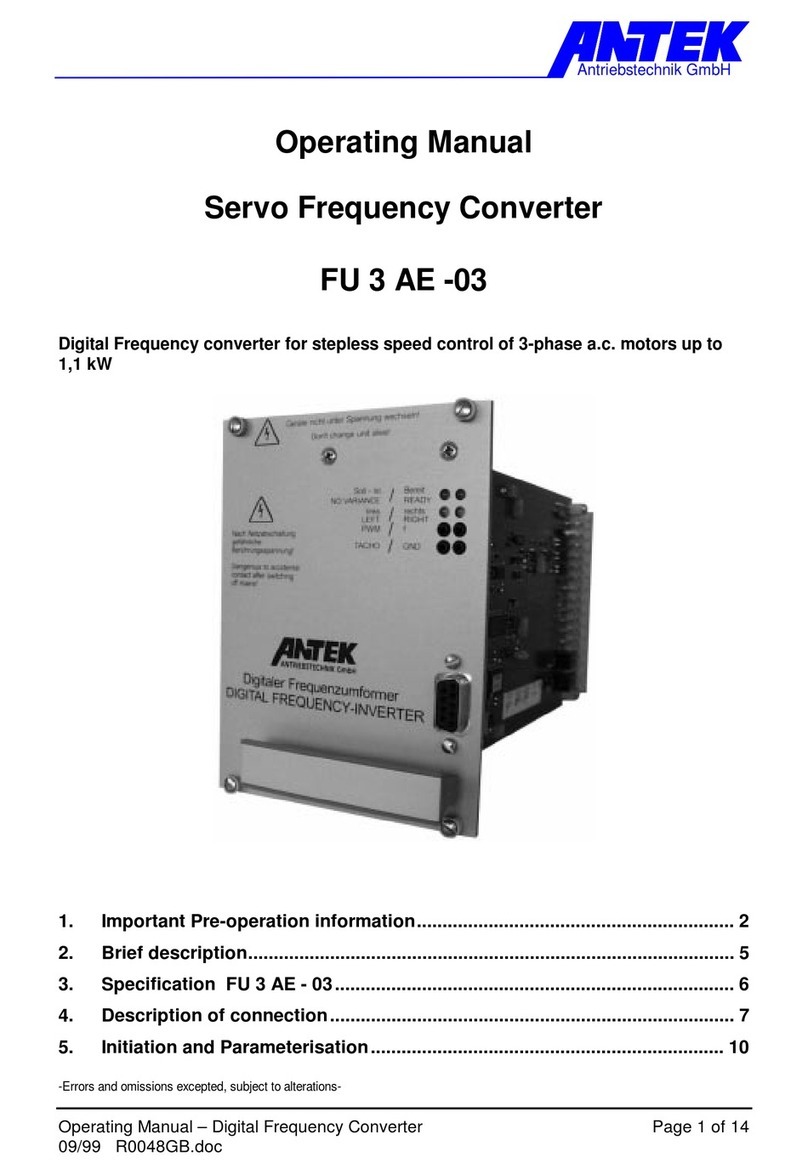 ANTEK FU 3 AE-03 operating manual