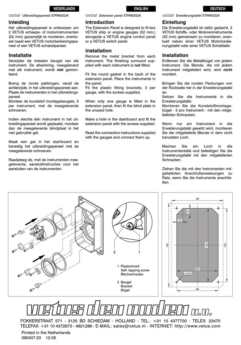 Vetus XTPAN252A User manual