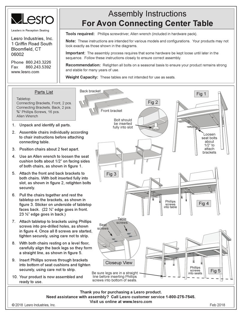 Lesro Avon Connecting Center Table Assembly instructions
