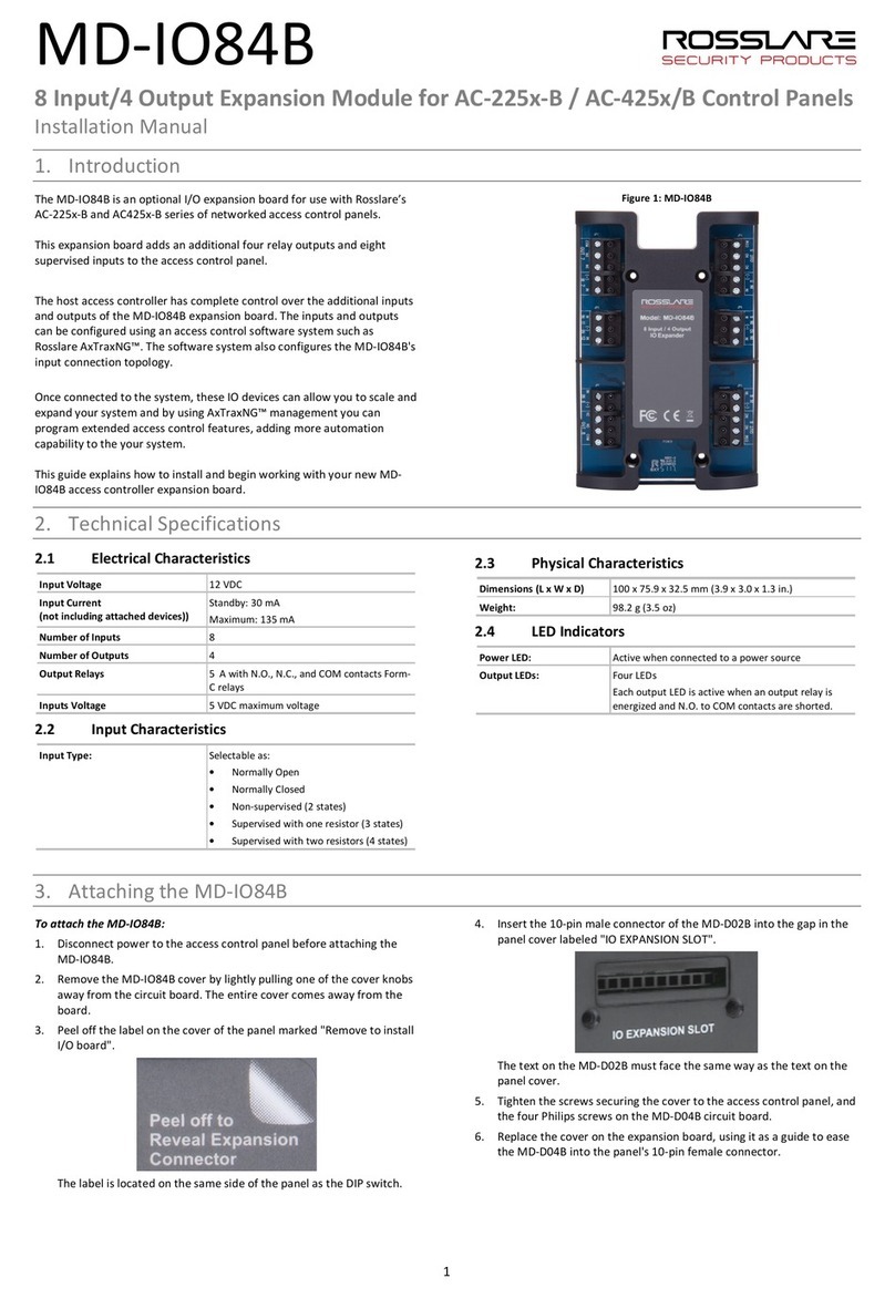 Rosslare MD-IO84B installation manual