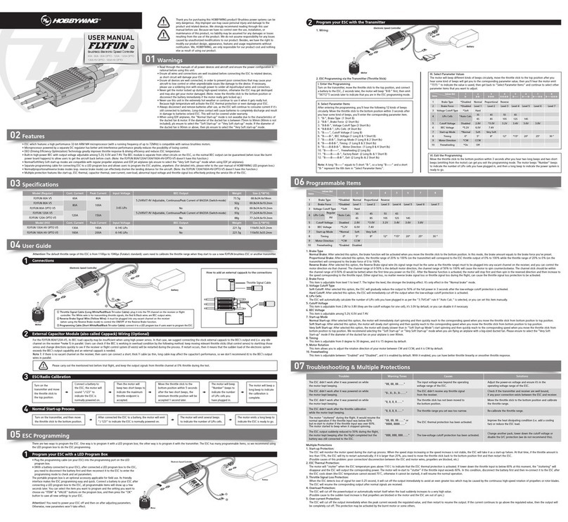 Hobby-Wing FLYFUN 120A OPTO V5 user manual