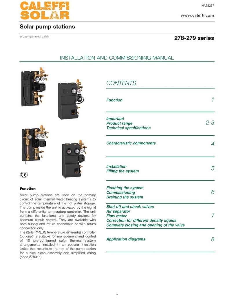 Caleffi solar 279 series Installation and commissioning manual