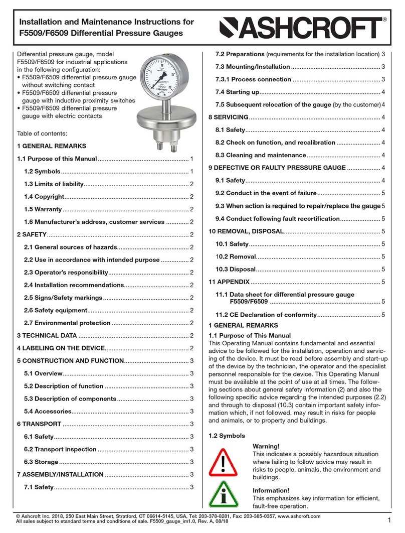 Ashcroft F5509 User manual