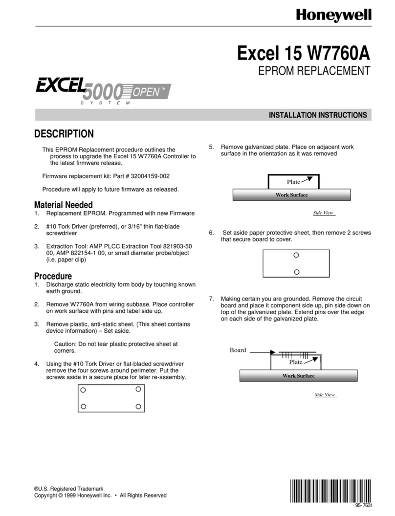 Honeywell Excel 15 W7760A User manual