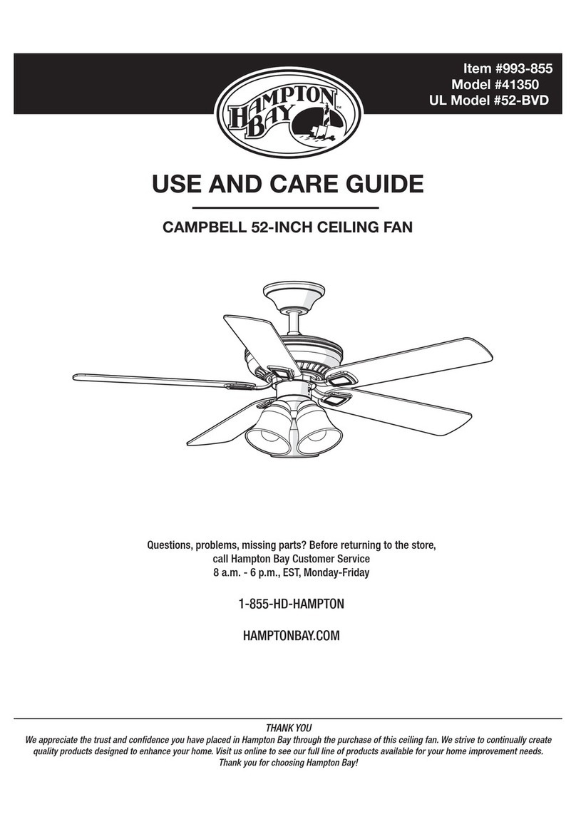 HAMPTON BAY 41350 Use and care guide