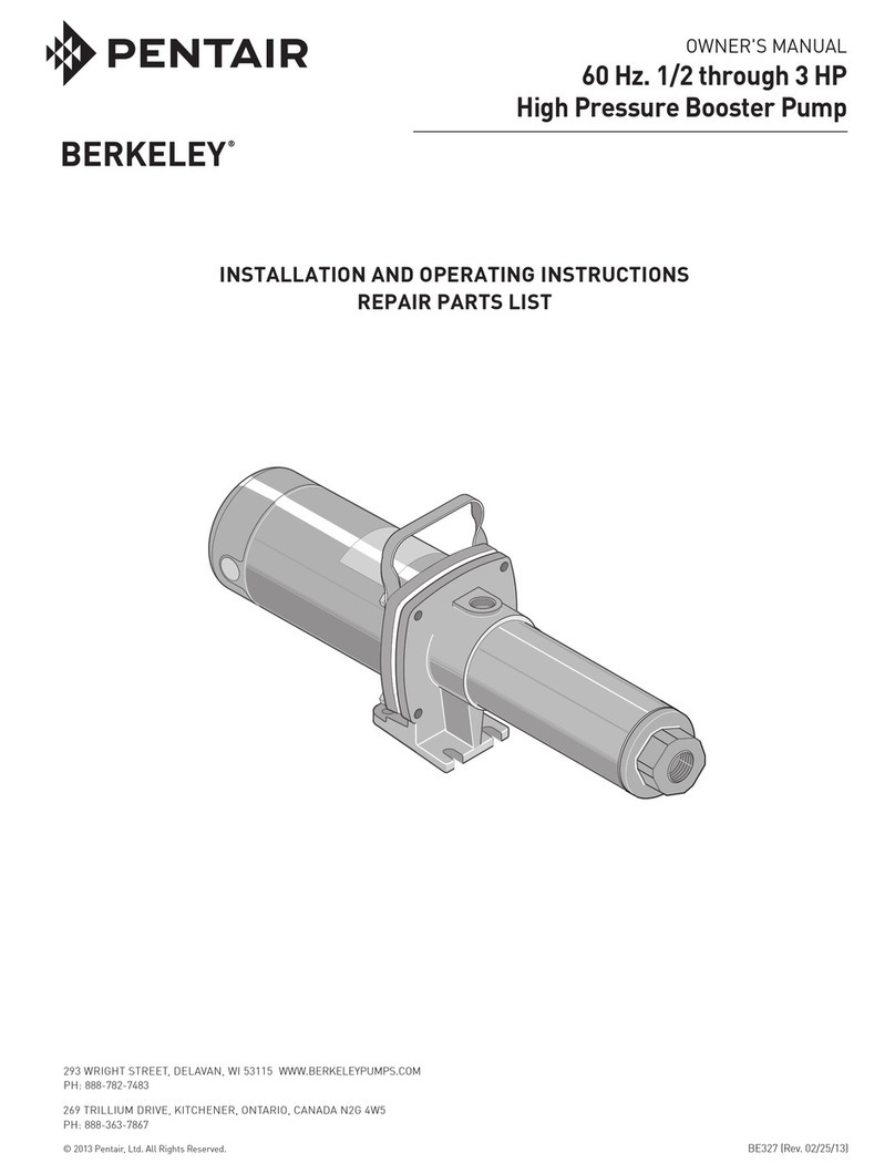 Pentair Berkley MGPS7C Installation and operating instructions