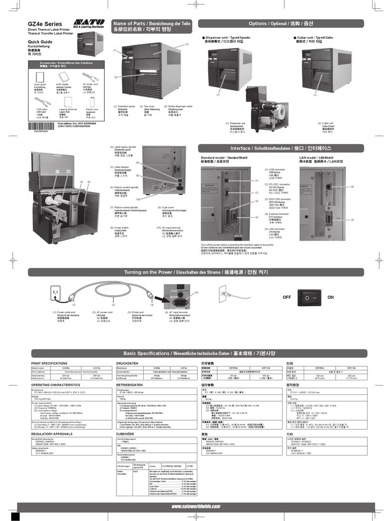 SATO GZ4e Series User manual