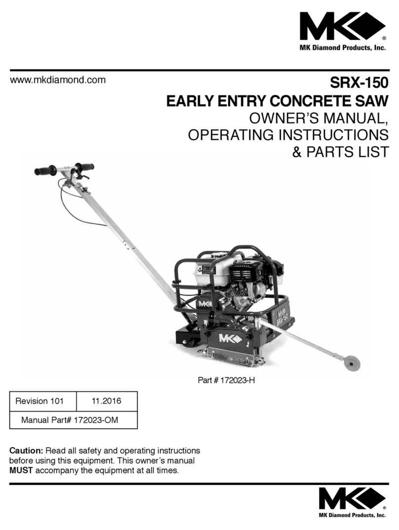 MK Diamond Products SRX-150 Owner's manual operating instruction & parts list
