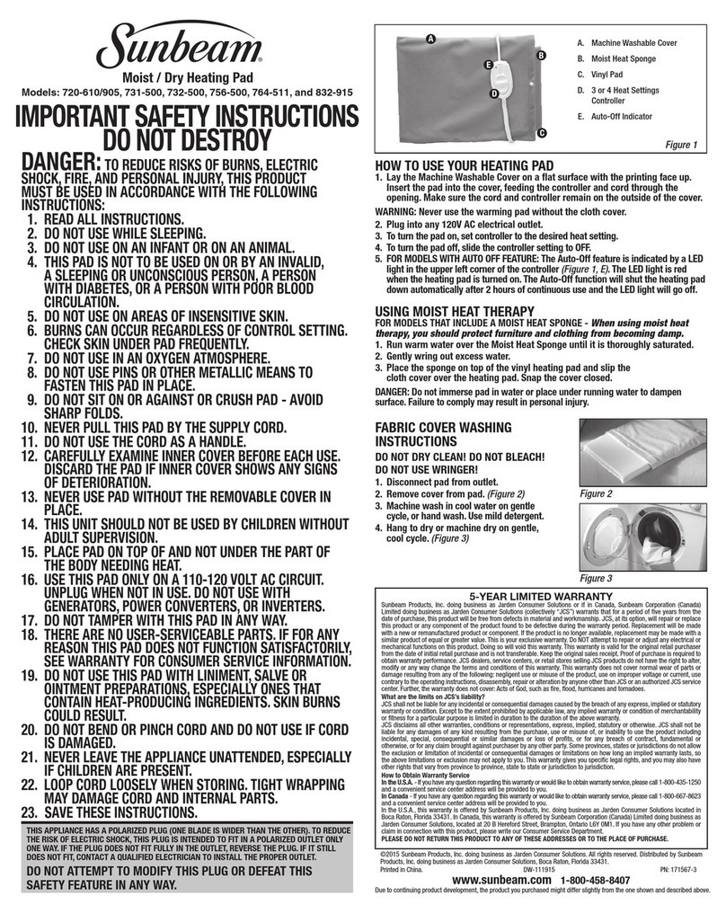 Sunbeam 720-905 User manual
