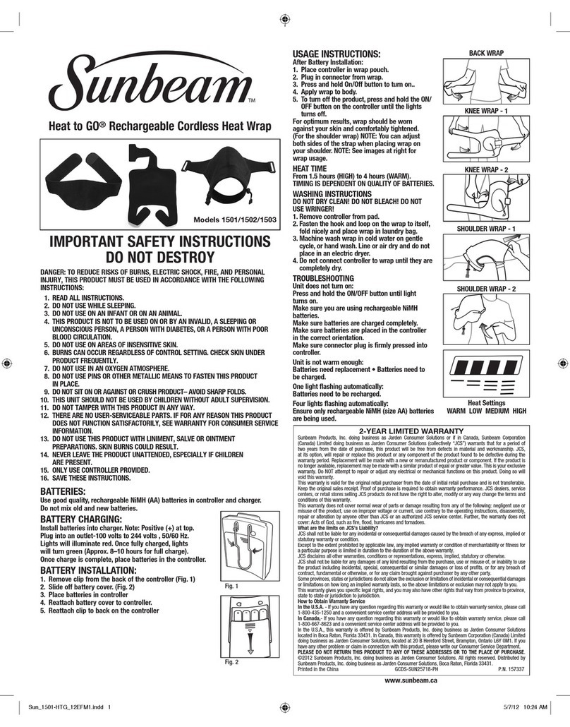 Sunbeam 1501 User manual