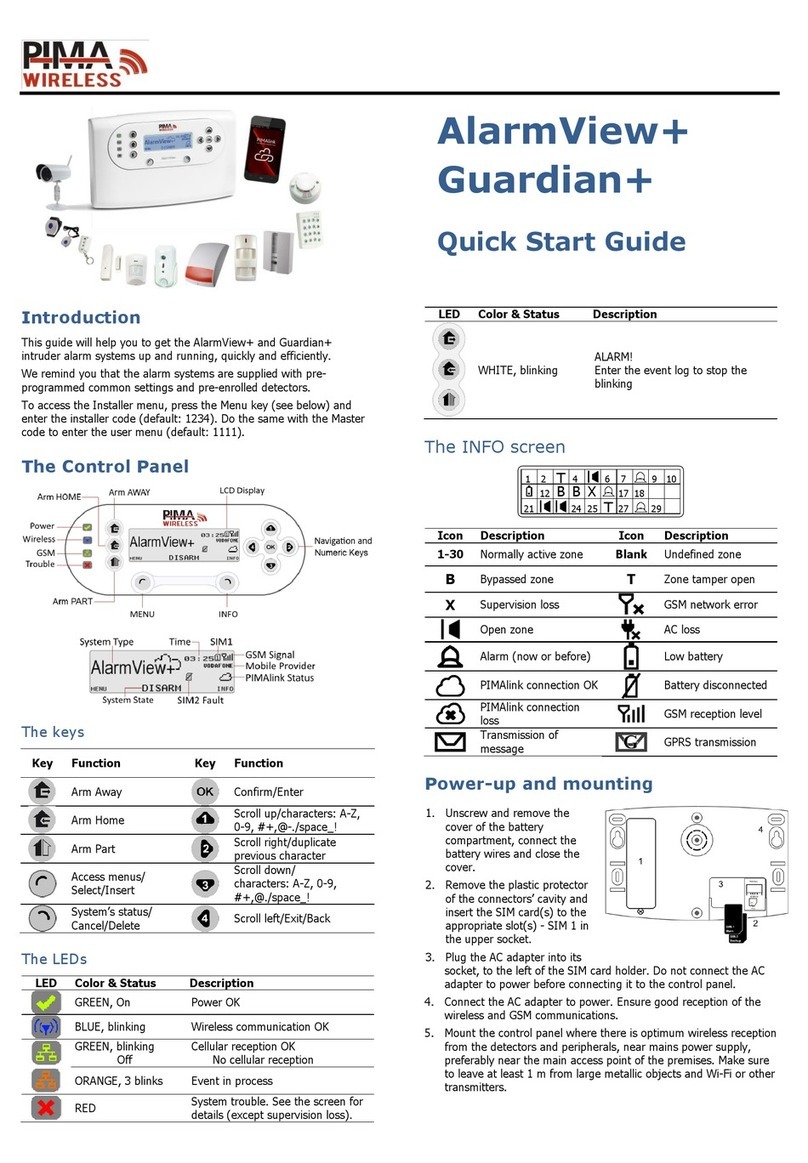 Pima Wireless alarmview+ quick start guide Pima Wireless alarmview+ quick start guide
