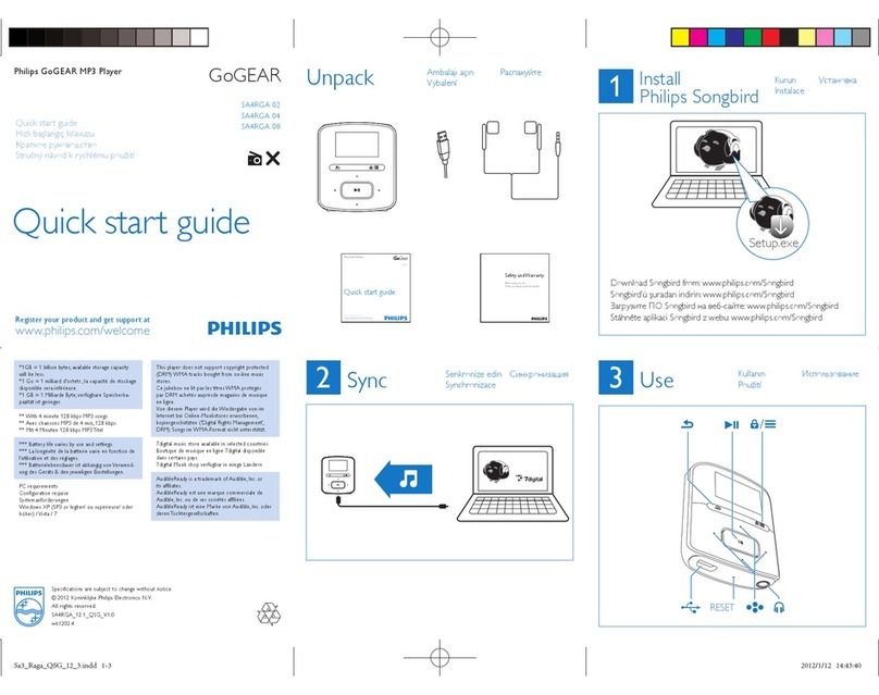 Philips GoGEAR SA4RGA 02 Operating and maintenance instructions Philips GoGEAR SA4RGA 02 Operating and maintenance instructions