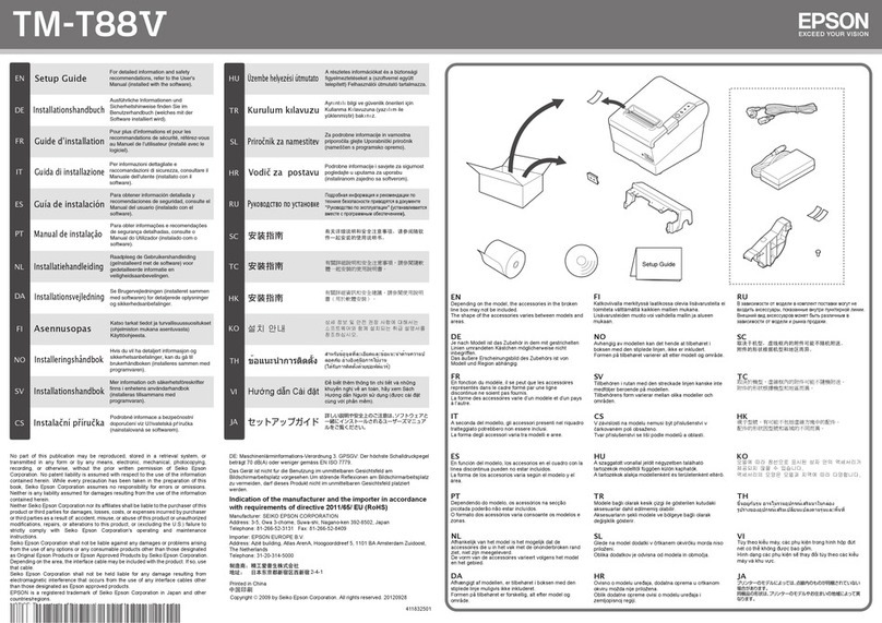 Epson TM-T88V Parts list manual